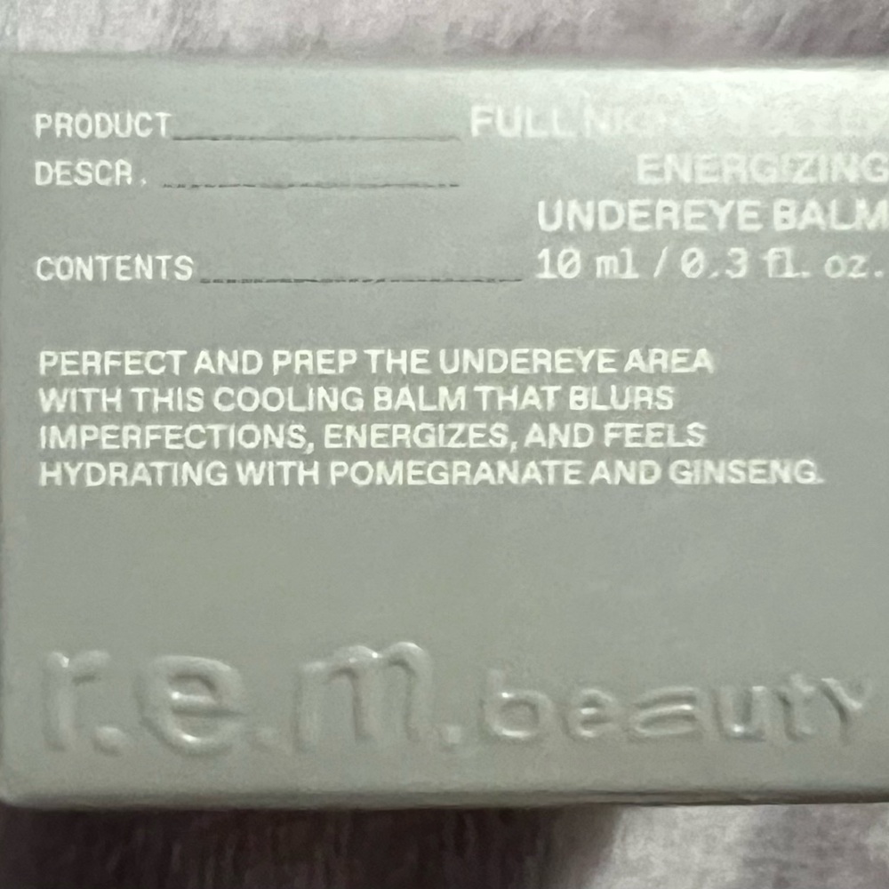 R.E.M Beauty Energizing Undereye Balm .3 oz - new/unopened